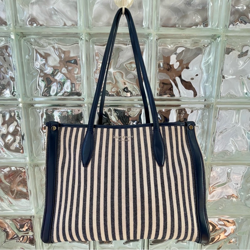 Kate Spade Navy and Cream Striped Tote